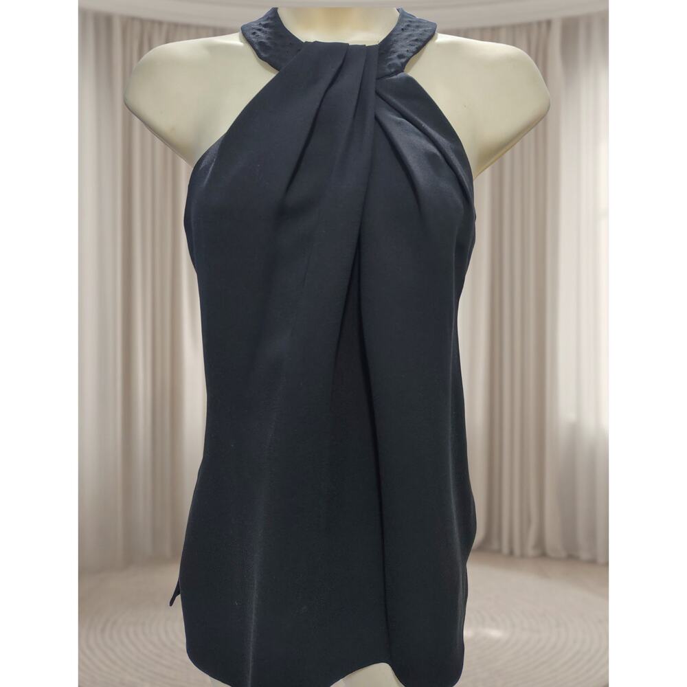 ELIZA J Women's Halter top Sz 2 / S / Small - Black keyhole sleeveless blouse